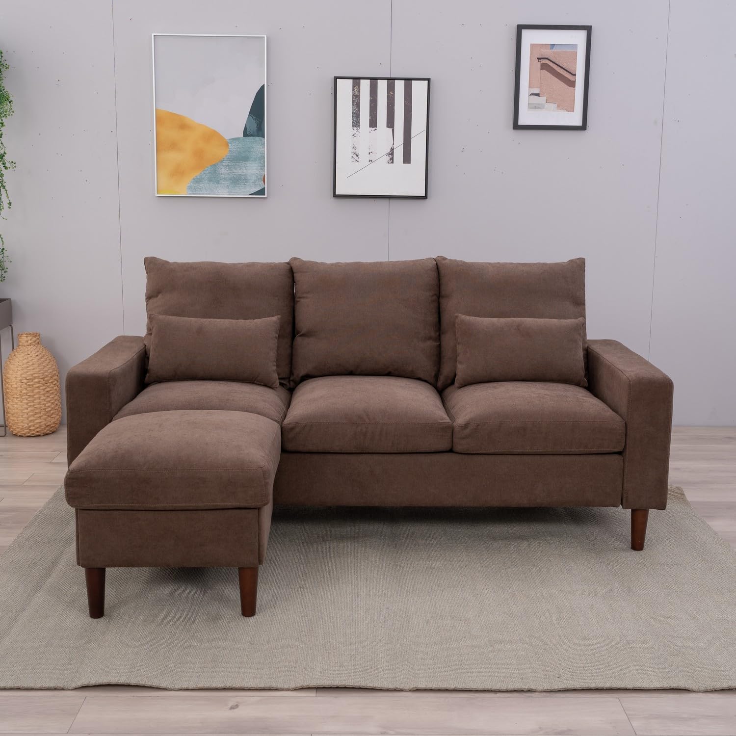 Convertible Sectional L-Shaped Fabric Sofa C136713