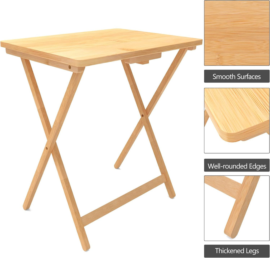 Folding TV Tray Table Set of 2, Bamboo F5543