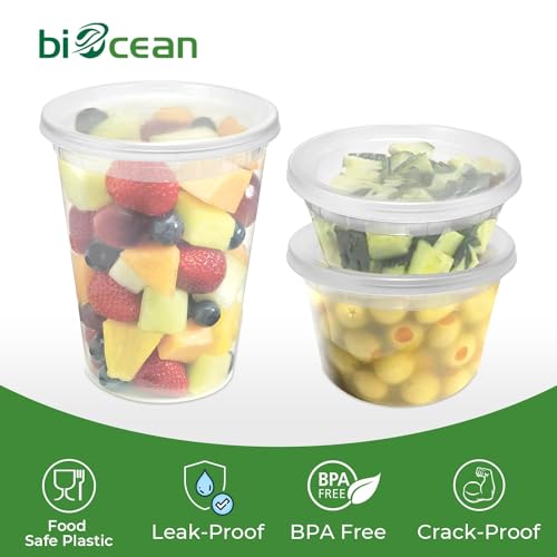 50 Set BPA-Free Plastic Deli Containers with Lids X703