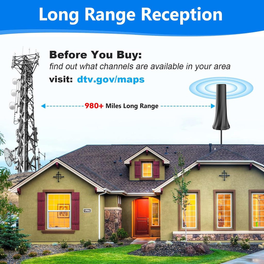 Digital TV Antenna with 25ft Coaxial Cable N92682