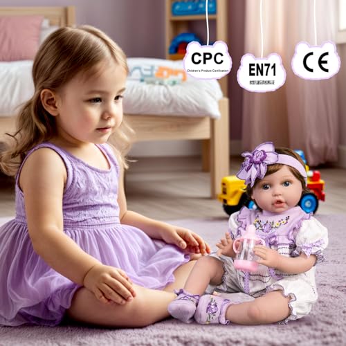 22 Inch Realistic Reborn Baby Doll with Feeding Accessories Set C925196