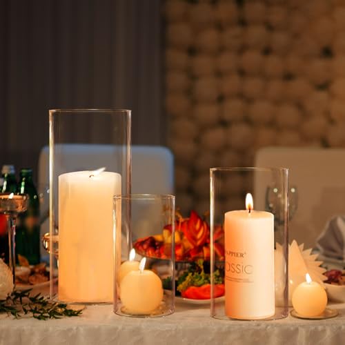 Clear Glass Cylinder Vases Set of 6 I574