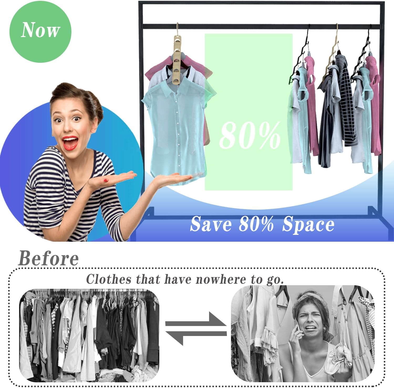 8 Pack Plastic Space Saving Closet Organizers I614811