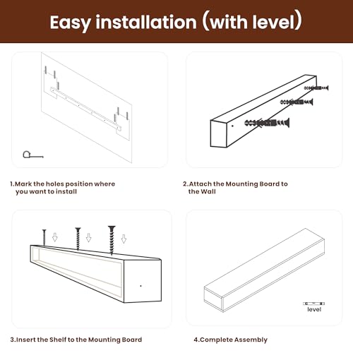 Oak Floating Mantel Shelf 60 X 9 X 6 inch J16142