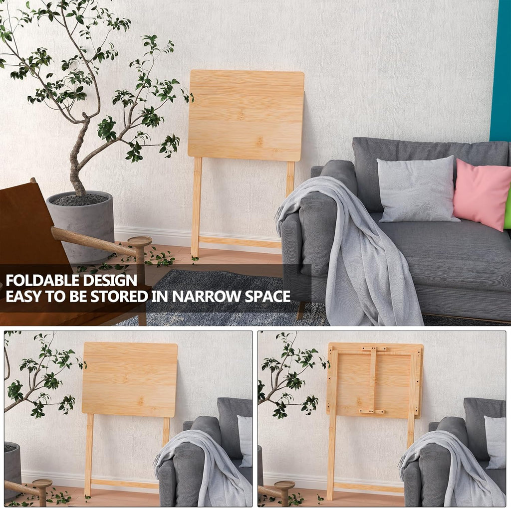 Folding TV Tray Table Set of 2, Bamboo F5543