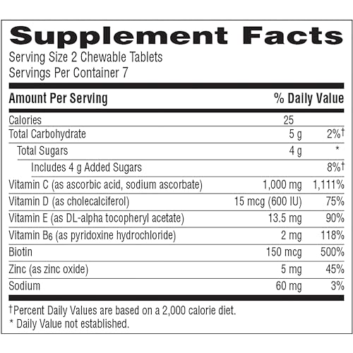 1000mg Vitamin C Chewable Tablets, 42 Count L655690