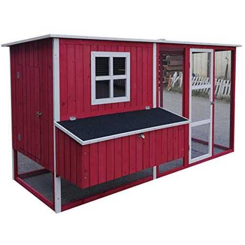 87 inch Wood Chicken Coop Hen House Run Nesting Box X4356