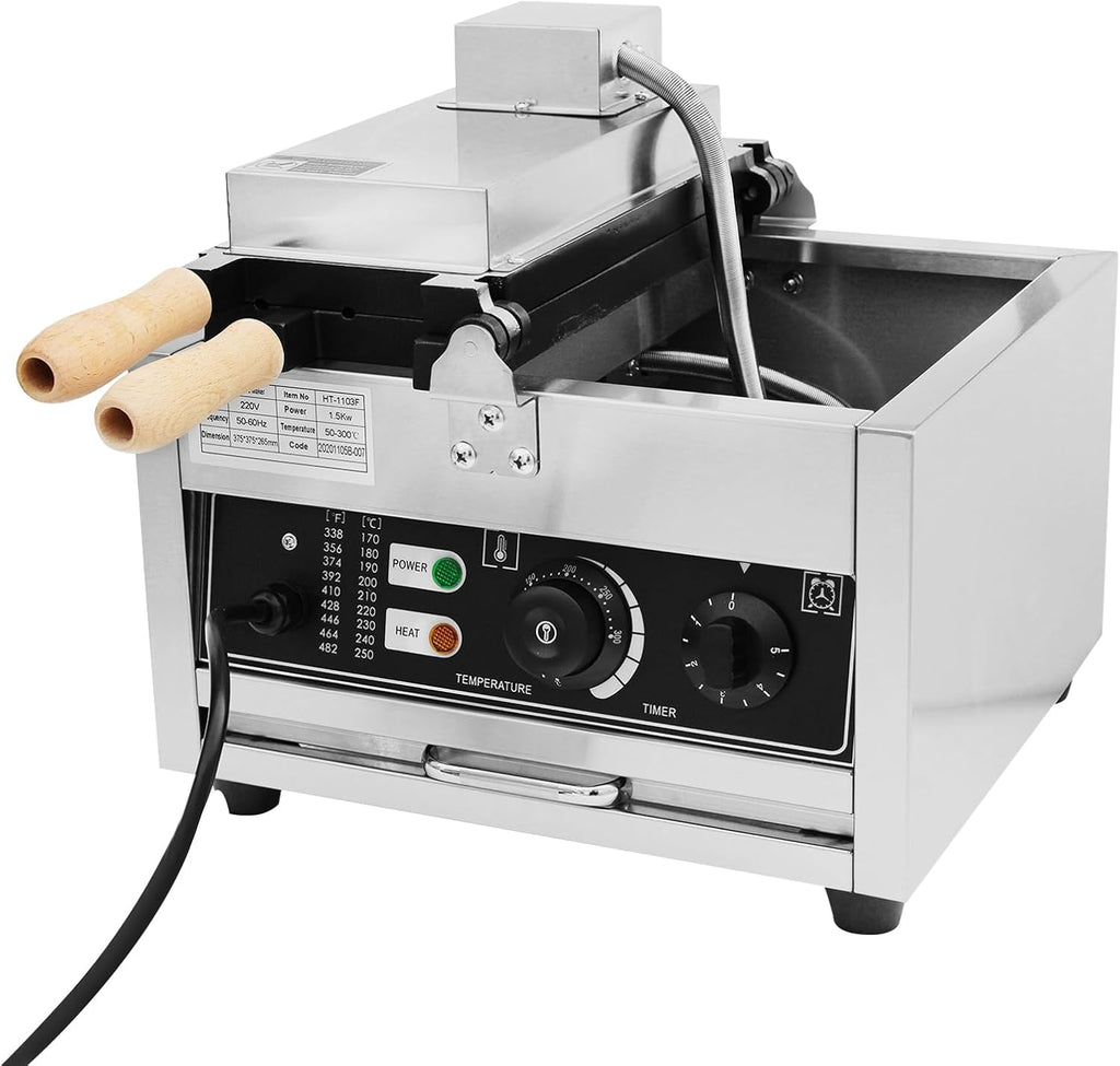 42pcs Commercial Electric Stainless Steel Nonstick Bubble Waffle Maker Y8907