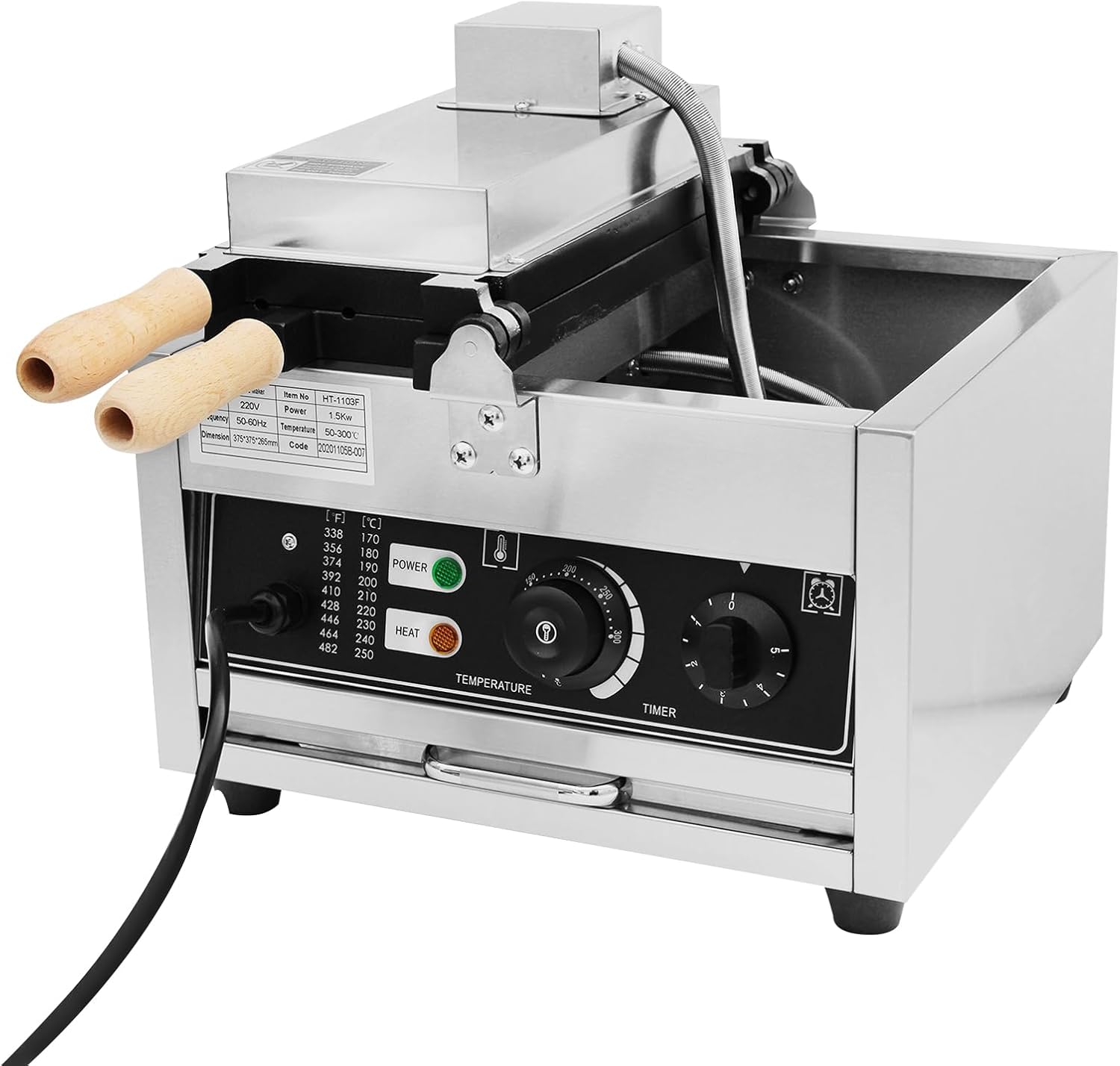 42pcs Commercial Electric Stainless Steel Nonstick Bubble Waffle Maker Y8907