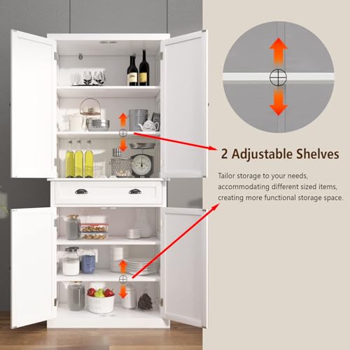 50" LED Kitchen Pantry Storage Cabinet with 2 Doors and Shelves V530