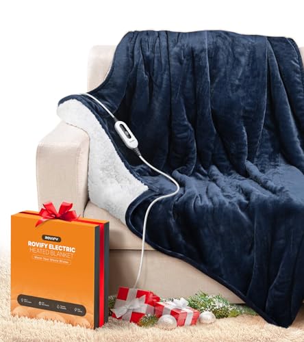 Heated Electric Blanket with Flannel Sherpa I5490