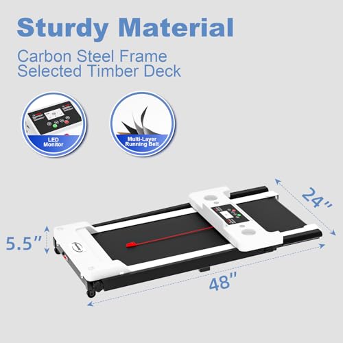 White Portable Folding Treadmill with LED Display X931
