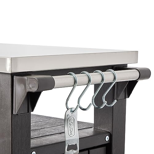 Dark Brown Rolling Table Cart with Wheels B7177