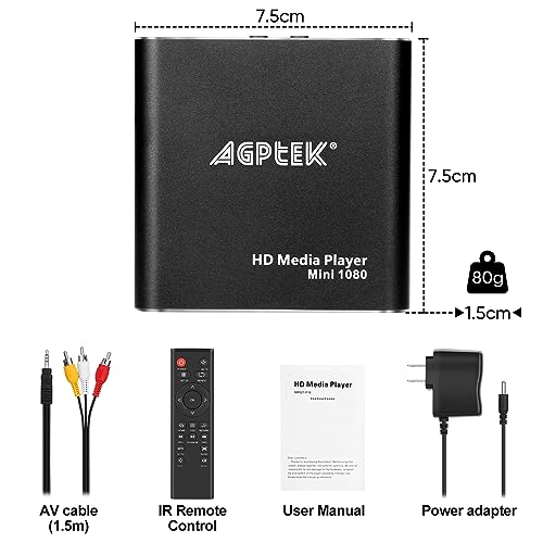 Black Mini 1080p Full-HD HDMI Digital Media Player S93879