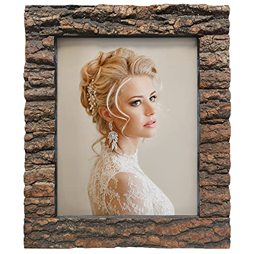 8x10 Rustic Wood Picture Frame with Real Bark T697099