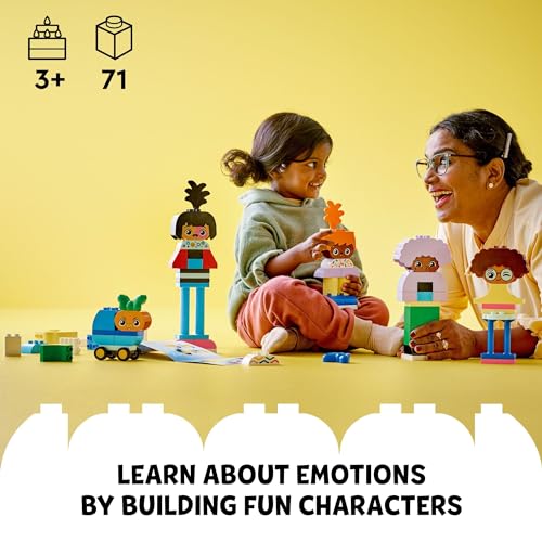 71 Colorful Bricks Buildable People Toy with 5 Characters and 10 Role-Play Faces Q859