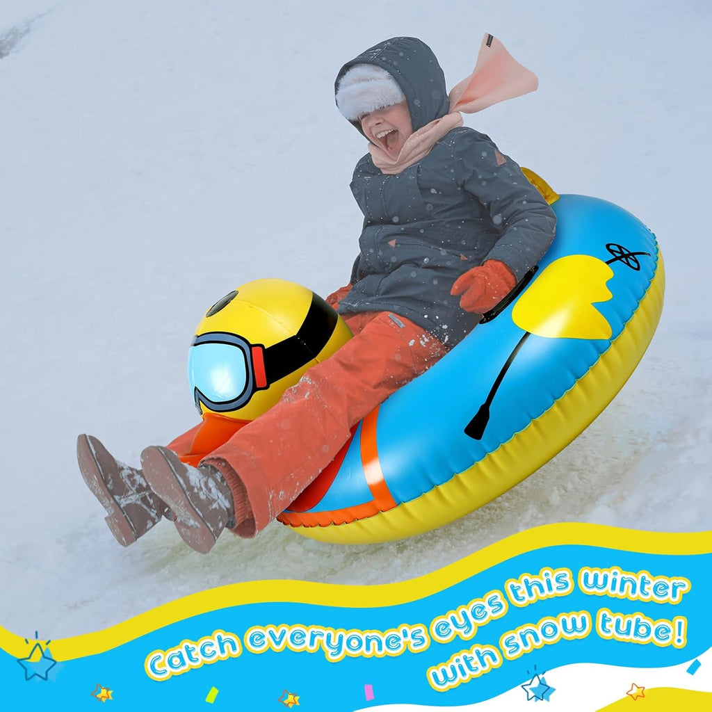 2 Pcs Inflatable Snow Sled Tube 37 Inch 47 Inch PVC K7016