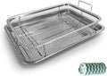 Stainless Steel Air Fryer Basket Set with Crisper Tray and Pan Tray T627