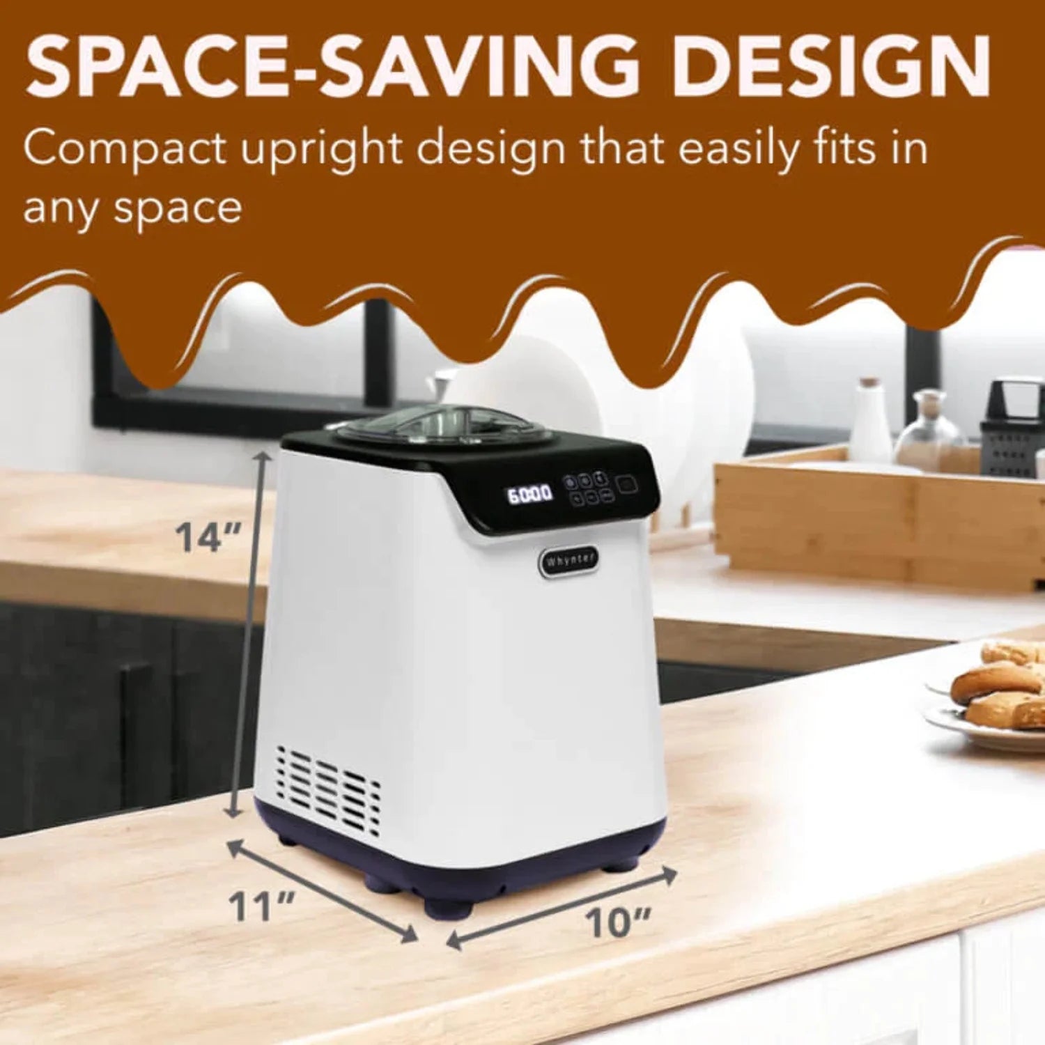 1.28 Quart Automatic Ice Cream Maker with Stainless Steel Bowl White L827949