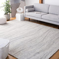 Grey & Ivory 8' x 10' Handmade Wool Area Rug N99495