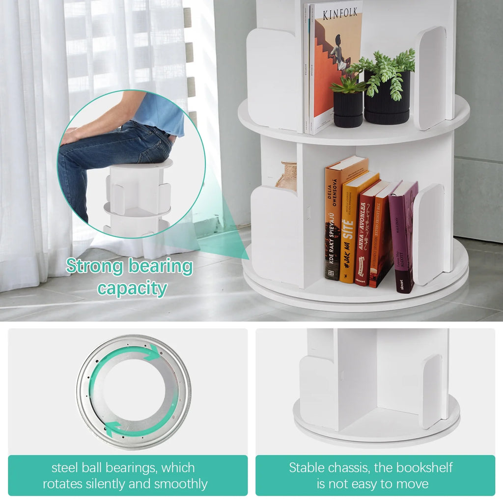 5 Tier 360 Degree Rotating Bookshelf with 20 Shelves N461562