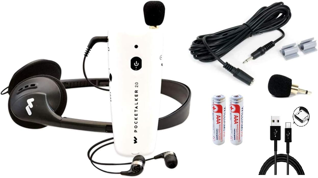 Sound Amplifier with Headphone & Earbud Rechargeable Batteries and Micro USB Charging Cable J735745