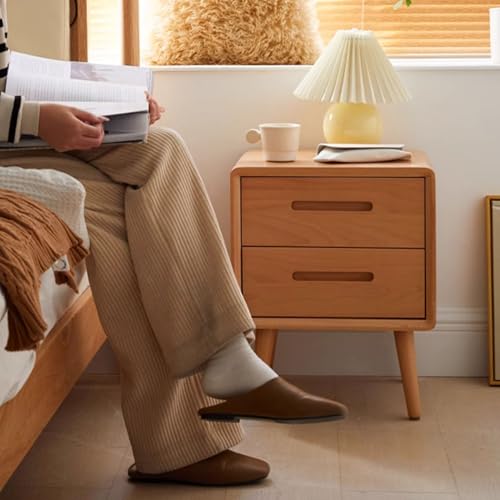 Solid Wood Night Stand with Two Drawers Y823