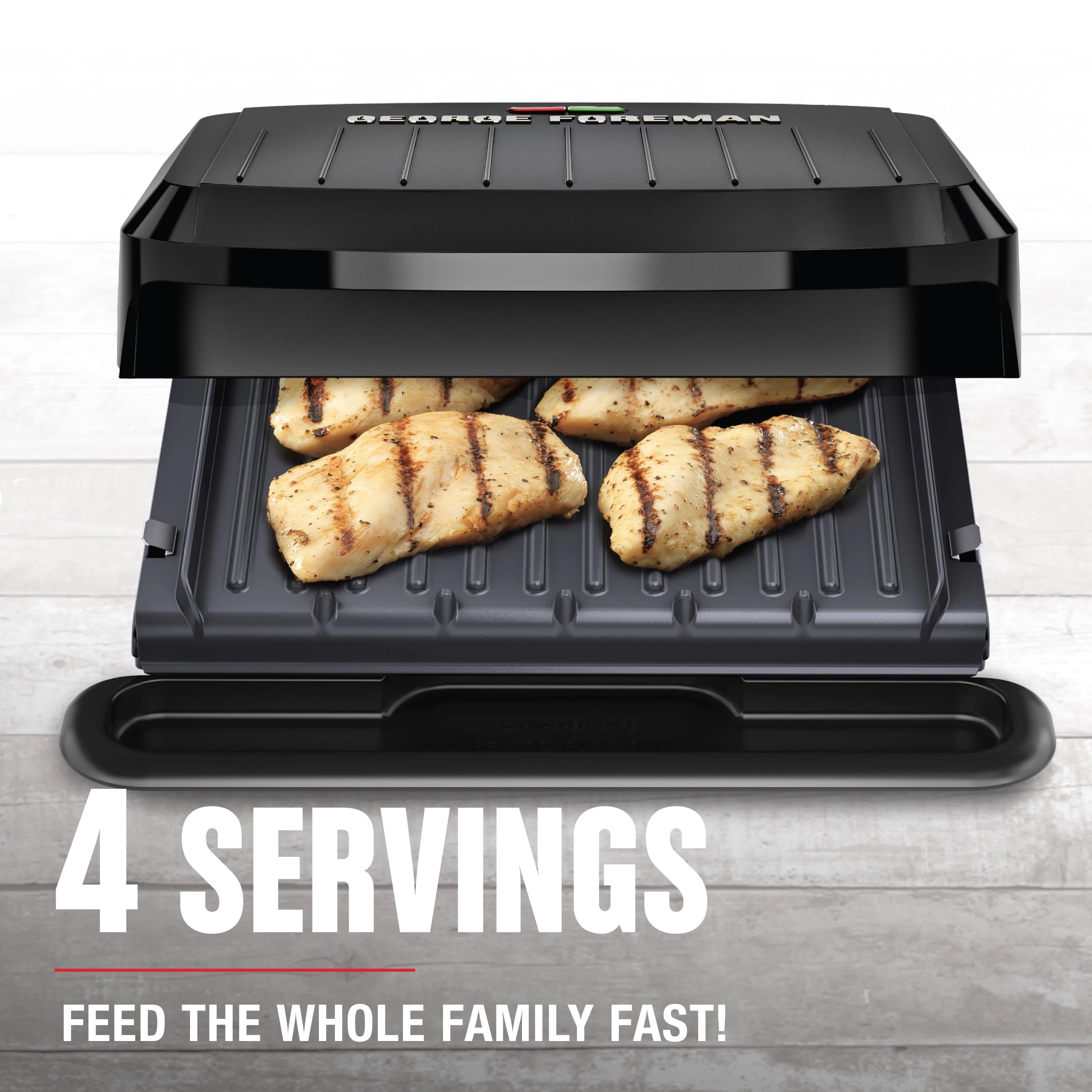 Black 4-Serving Removable Plate Grill and Panini C322