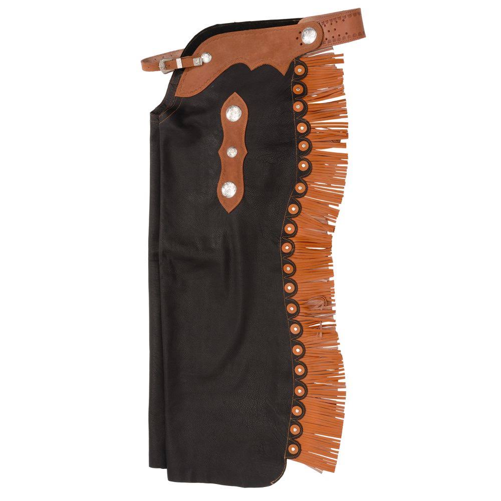 Black Smooth Leather Chaps S854383