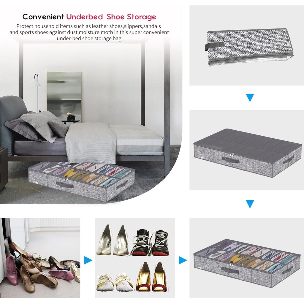 Under Bed Shoe Storage Organizer, Set of 2 N936712