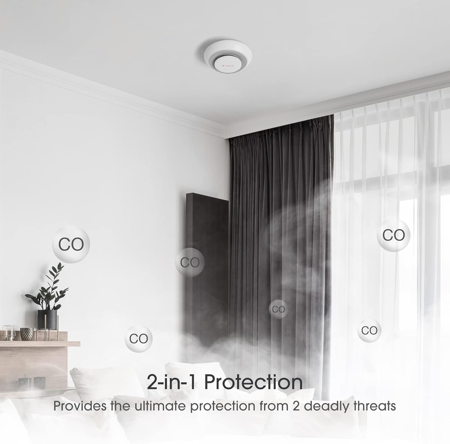 3-Pack Wireless Interconnected Smoke and Carbon Monoxide Detector Alarm R153101