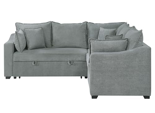 Oversized Corduroy U-Shaped Sectional Sofa with Chaise Lounge and 7 Toss Pillows Z499028
