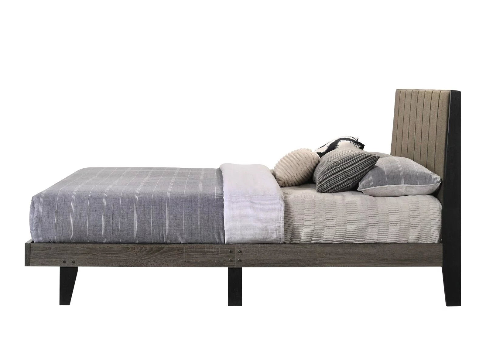 3pc Queen Size Bedroom Set with Upholstered Headboard and 2 Nightstands I86309