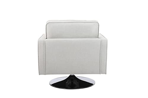 Swivel Teddy Fabric Accent Chair with Metal Base P858894