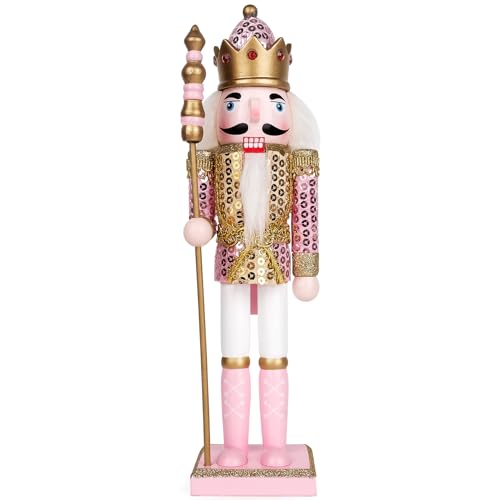 Pink Wooden Nutcracker Figure, 12” S3736