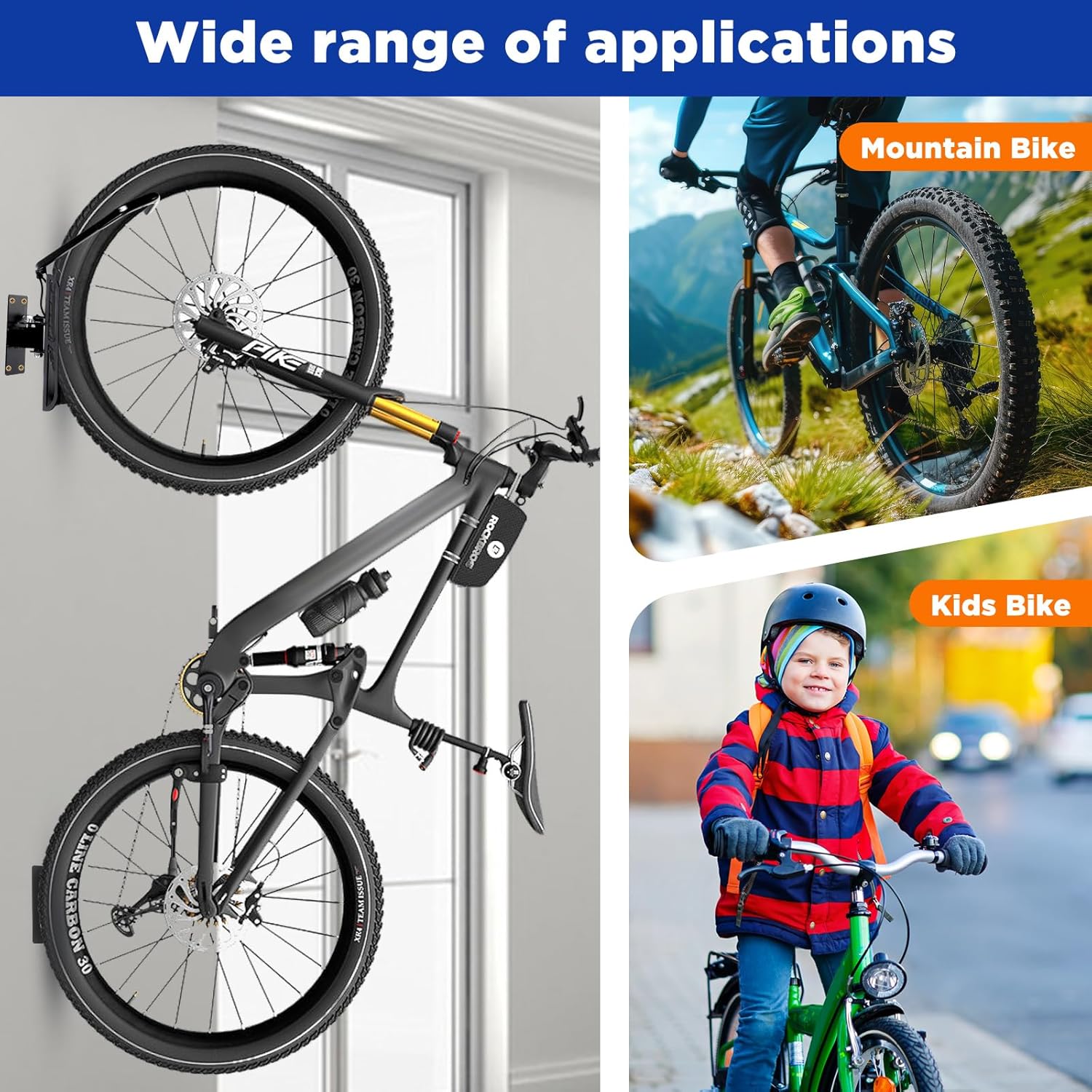 Black Swivel Bike Rack Wall Mount 4 Pcs Y2246