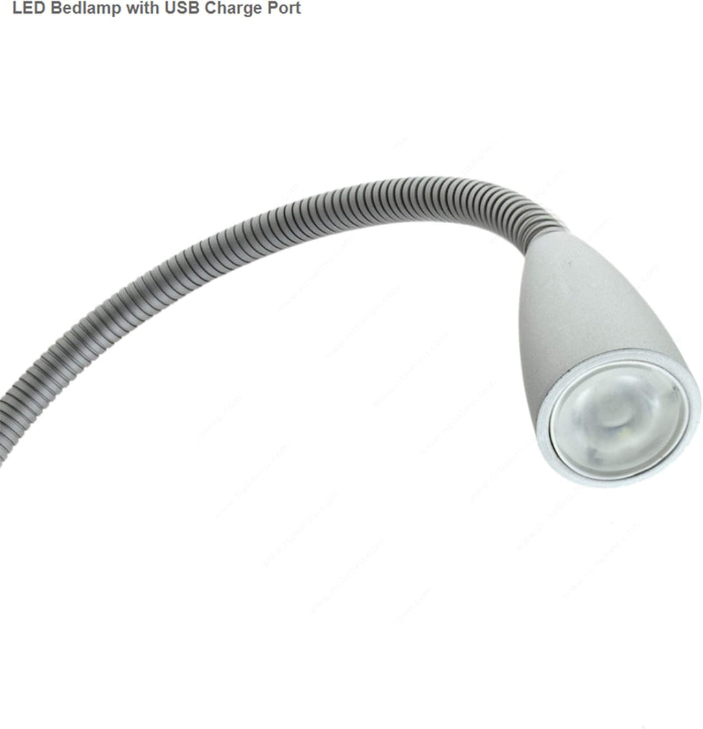 Gooseneck LED Bed Lamp with USB Charger Port and 3-Way Switch C2693
