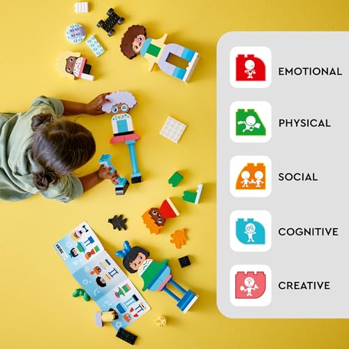 71 Colorful Bricks Buildable People Toy with 5 Characters and 10 Role-Play Faces Q859