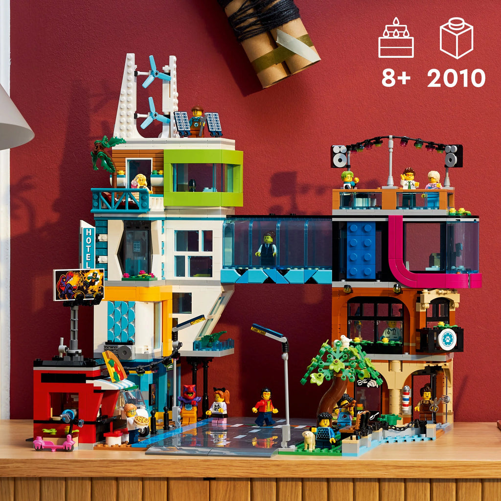 LEGO City Building Toy Set with 14 Minifigure Characters and Dog Figure D9998