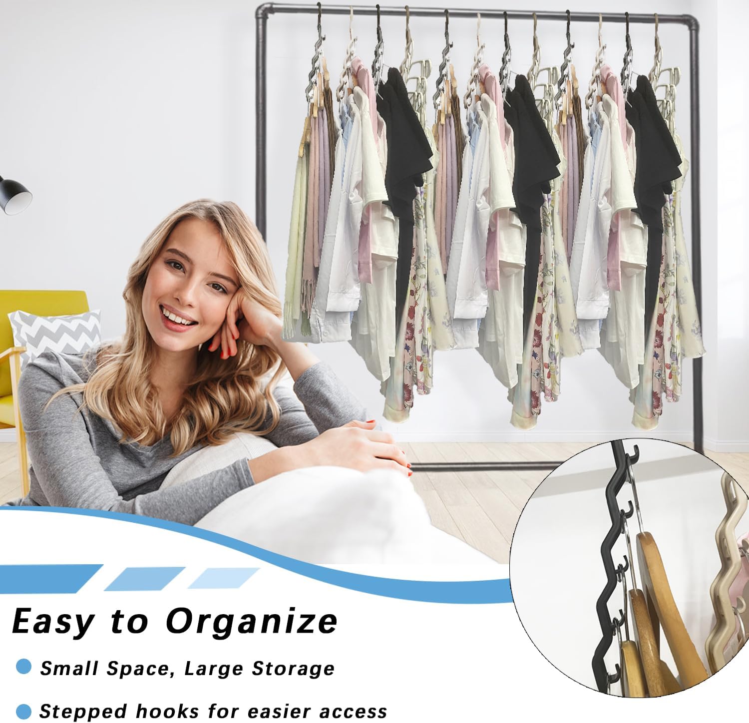 8 Pack Plastic Space Saving Closet Organizers I614811