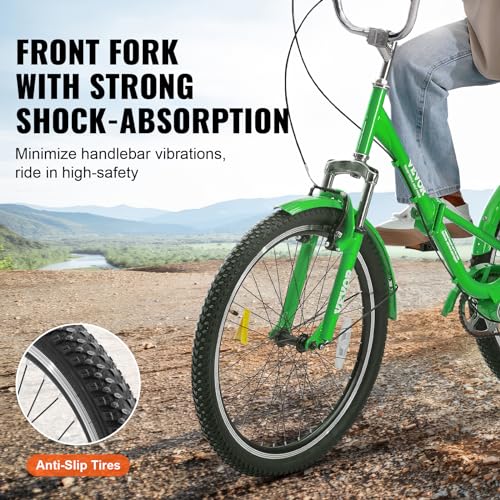 24-Inch Carbon Steel Folding Tricycle with Basket V642771