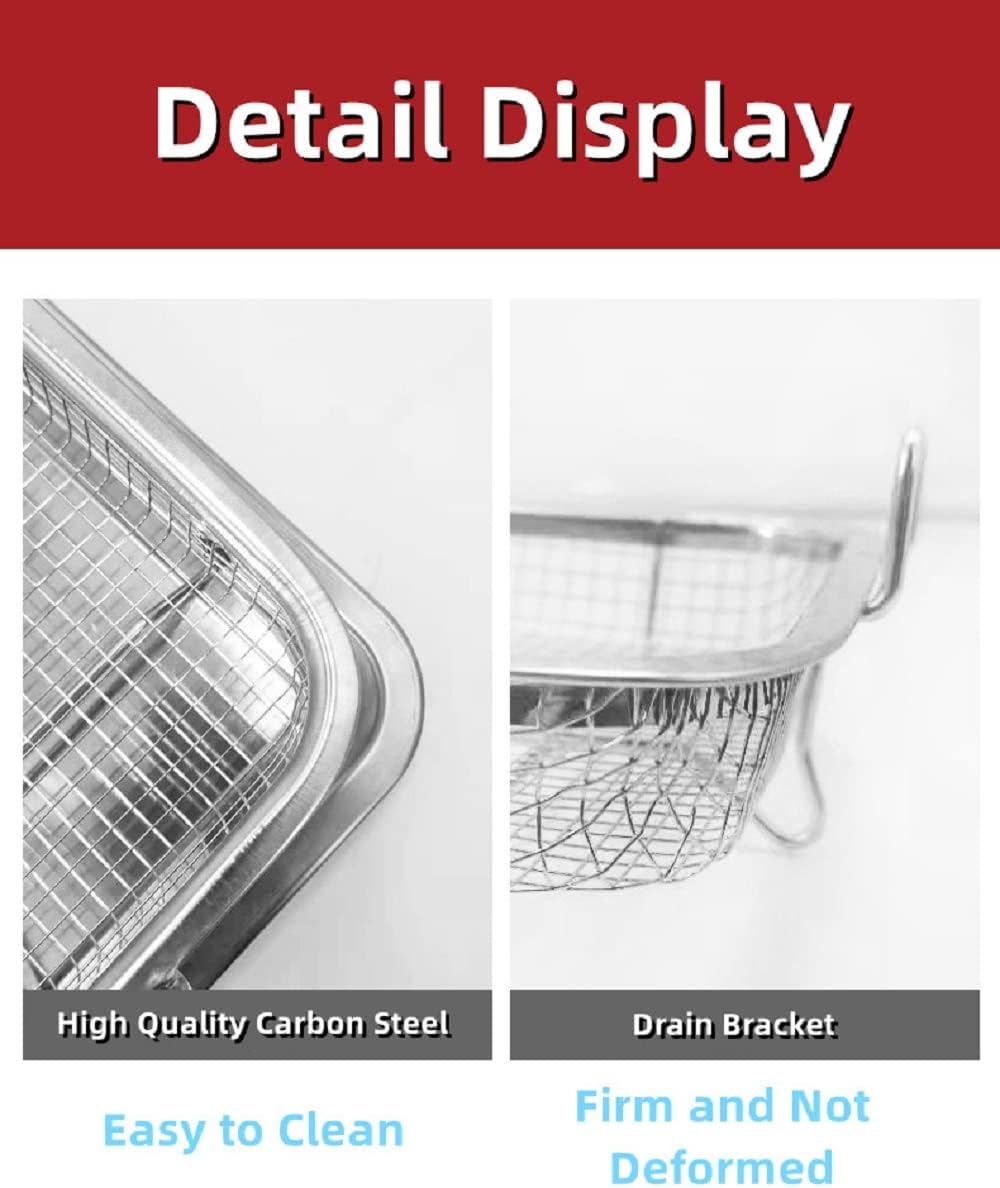 Stainless Steel Air Fryer Basket Set with Crisper Tray and Pan Tray T627