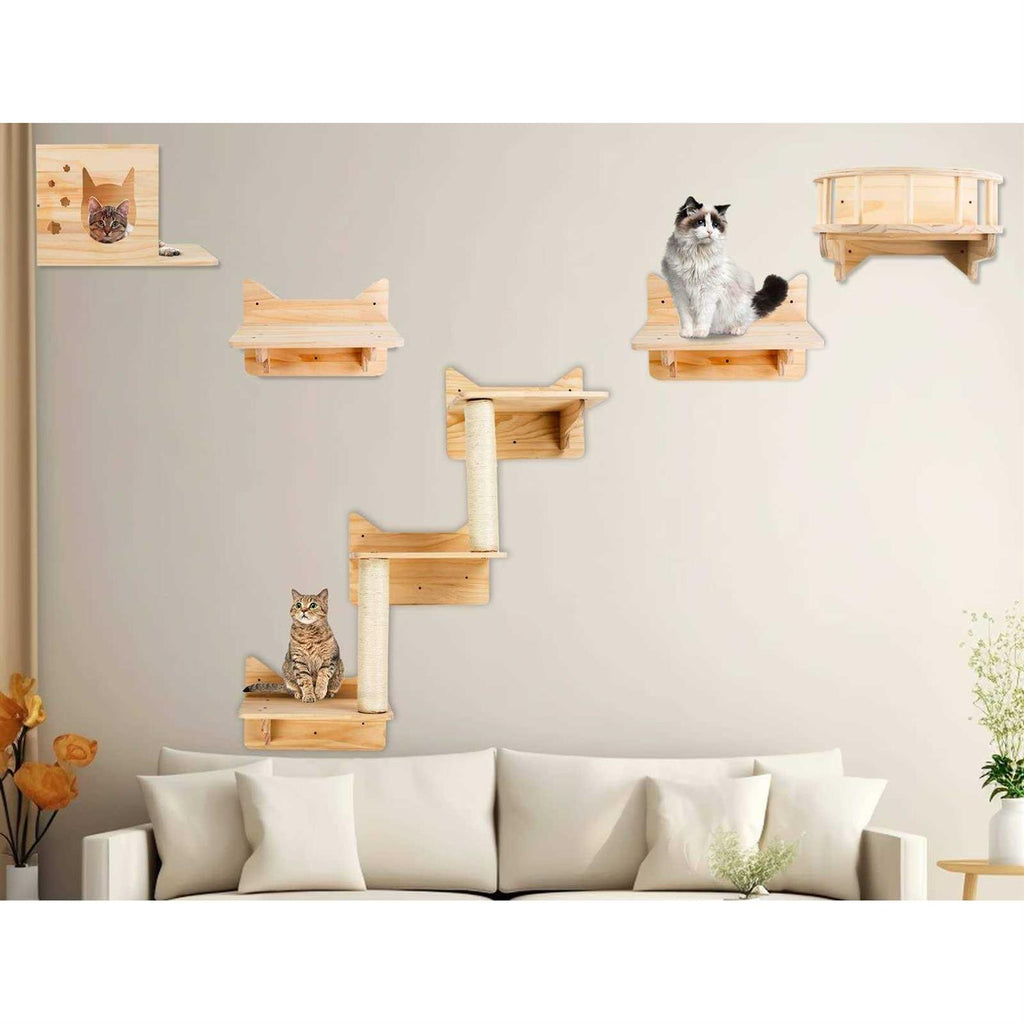 Cat Wall Shelves, Furniture Set, Shelves and Perches for Wall Q552