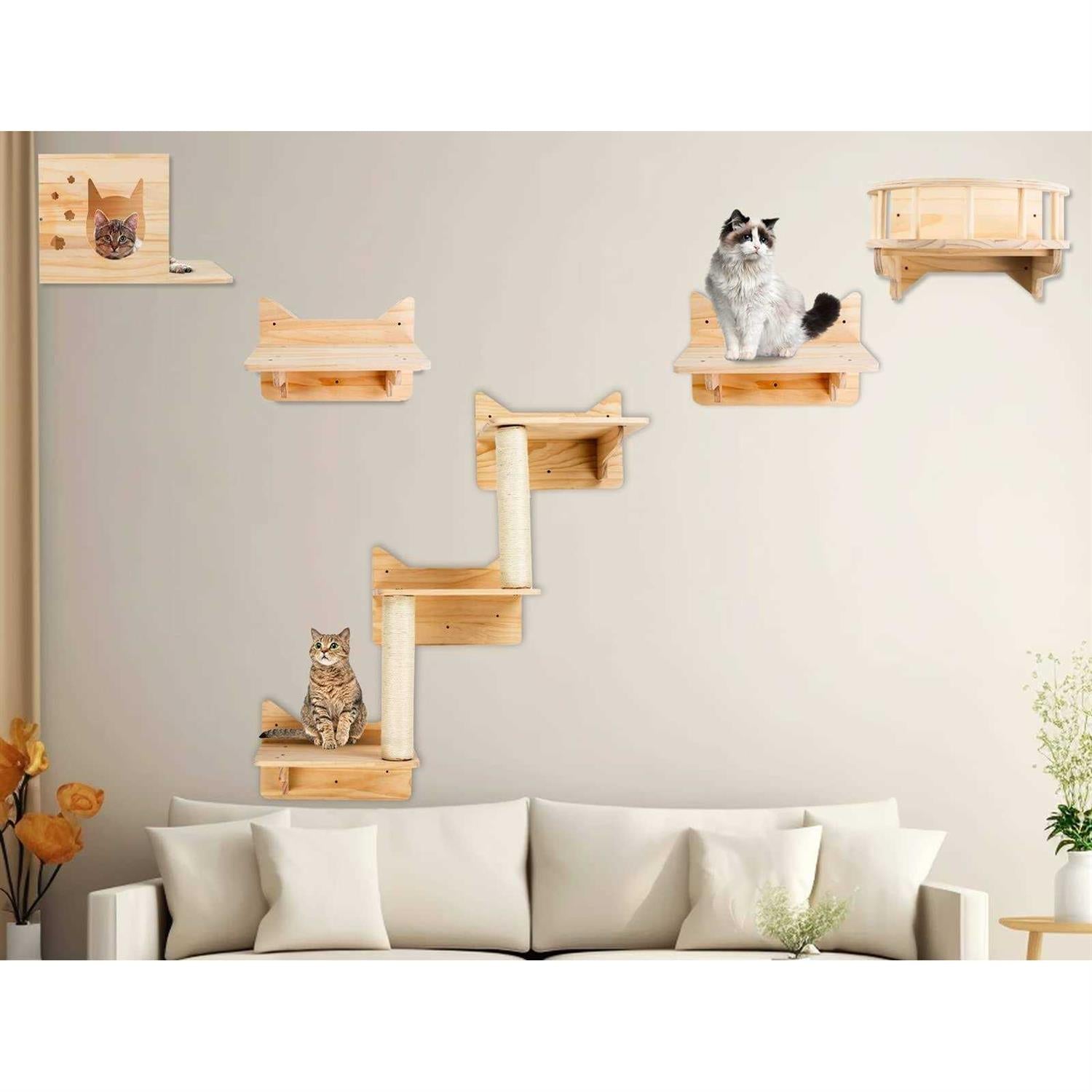 Cat Wall Shelves, Furniture Set, Shelves and Perches for Wall Q552