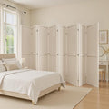 6 Panel Wooden Folding Room Divider with Shelves K489634
