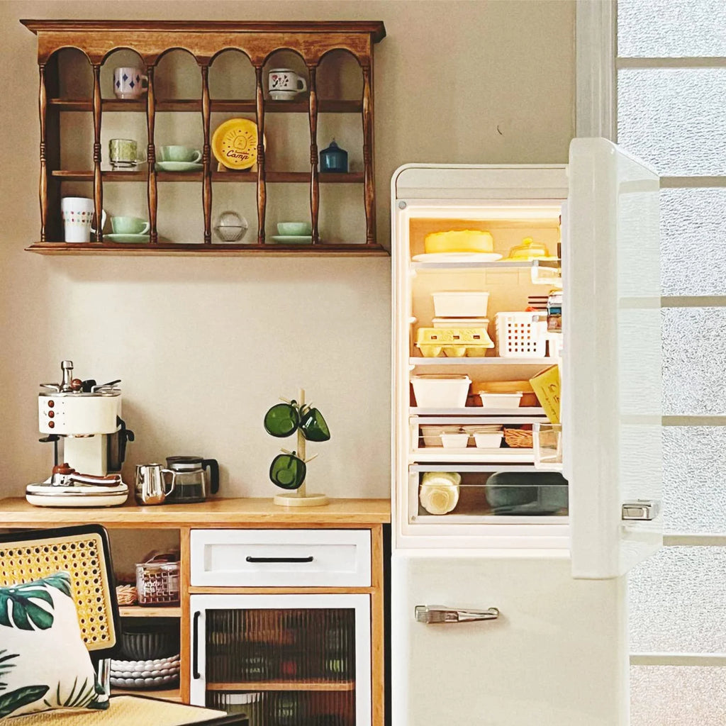 Walnut Color Miniature Wooden Wall Cabinet J1290