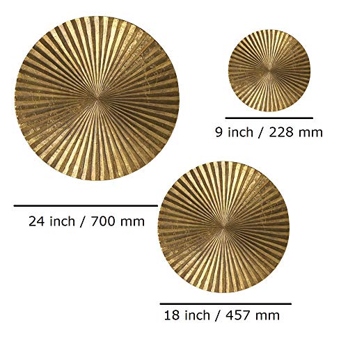 Silver Glossy Metal Wall Art Set of 6 Circles I694