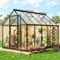 Black Aluminum Polycarbonate Greenhouse C8865