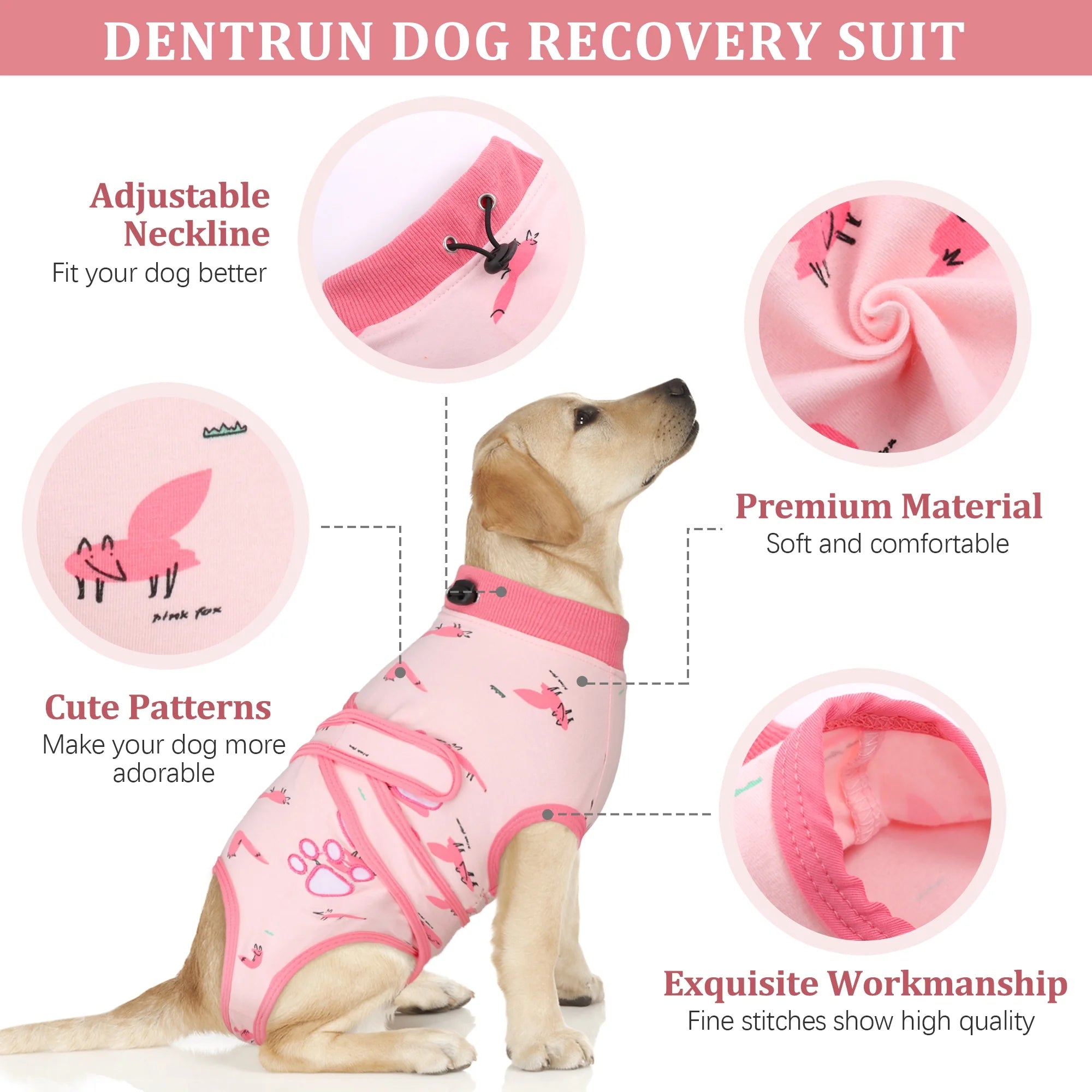 Dog Surgery Recovery Suit, Breathable Abdominal Wound Protector, Anti Licking Recovery Costume P1484