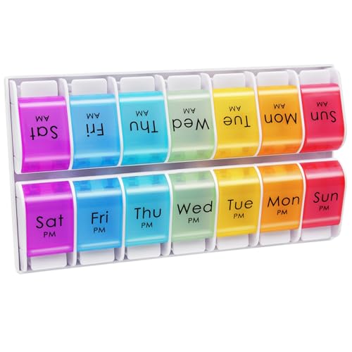 Monthly Pill Organizer 2 Times A Day, 30 Day Medicine Organizer, AM PM Pill Cases, 4 Week Pill Box C73008